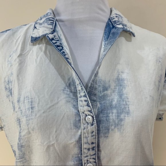 Anthropologie Cloth & Stone Bleached Denim Chambray Dress - Picture 6 of 8